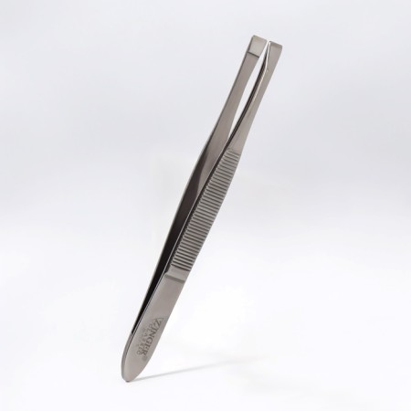 Direct, narrow tweezers, 9 cm, on a blister, silver color, B-157-S