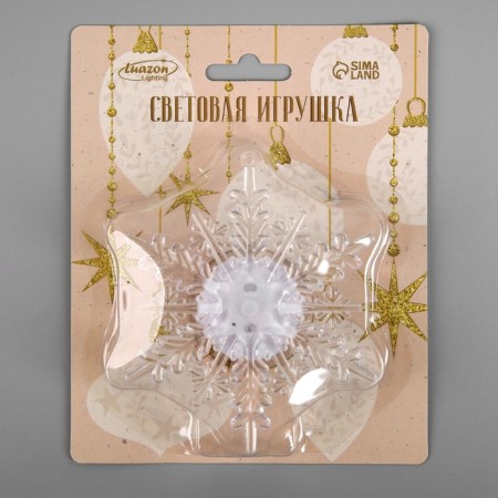LED toy on Velcro "Snowflake" 11 cm, batteries Lr44x3, glow of multi-6
