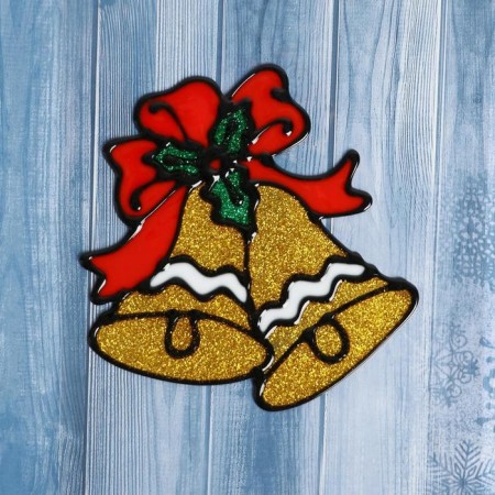 Glass sticker "Two bells with tape" 11x11.5 cm