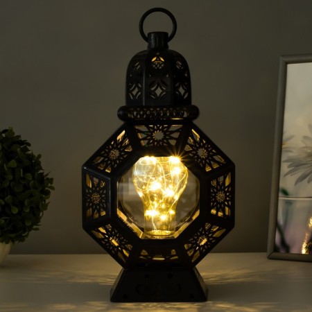 Night -ward "Fairytale lamp" LED from batteries 3HAAA Black 12x18x32 cm Risalux-2