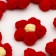 Knitted flower, set 10 pcs., Size 1 pc., 4 × 1.5 cm, red color