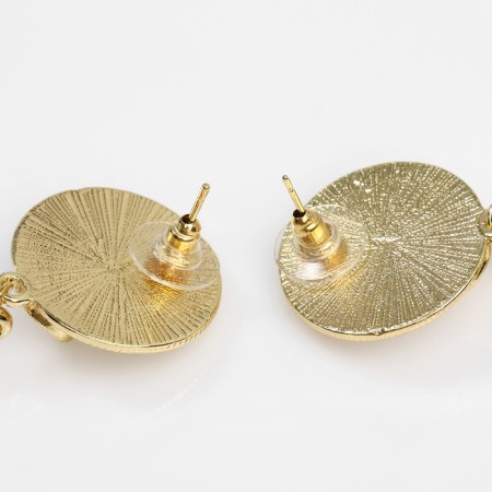 Earrings with pearls "drops" storm, color gold-1