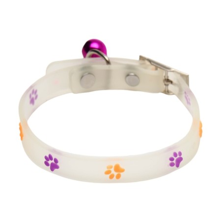 A collar glowing in the dark, "bright traces" (fluorescent), 30 x 1 cm, purple-yellow-2