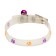 A collar glowing in the dark, "bright traces" (fluorescent), 30 x 1 cm, purple-yellow