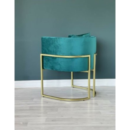 Armchair "Luna", 60 × 64 × 77 cm, color aquamarine, gold frame-1