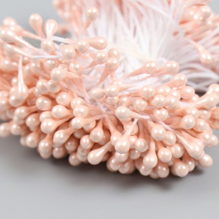 Stamens for flowers "droplets gloss peach" set 300 pcs length 6 cm-2