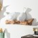 Decorative polystone hooks "Two birds on the branch" White 10.5x5x21 cm