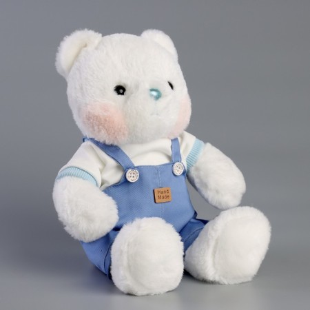 Soft toy "Little Friend", a bear in a blue overalls-3