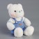 Soft toy "Little Friend", a bear in a blue overalls