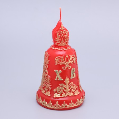 Carved candle "Easter bell", red, 7x11 cm, 140 grams-2