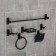 Set for the bathroom "Loft", 6 items, black color
