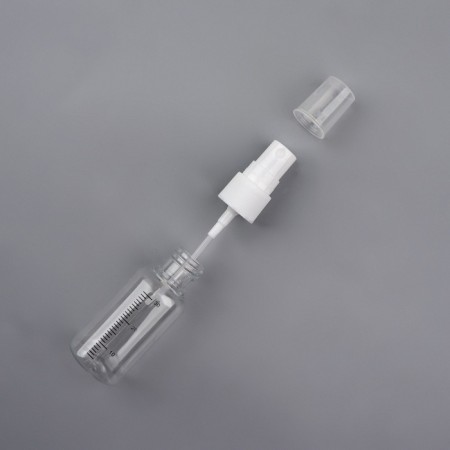 A bottle for storage, with a spray, with a division scale, 30 ml, white/transparent color-4