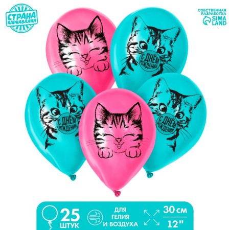 Shar Latex 12 "Kotik", set 25 pcs.