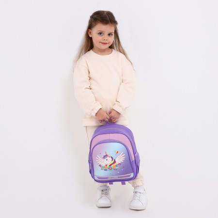 Baby backpack on lightning, 3 outer pockets, purple color-5
