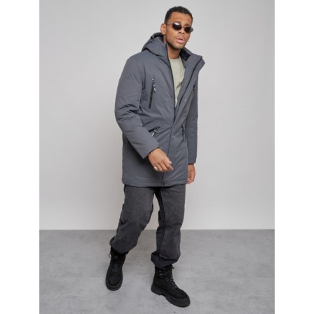 Lenced male winter park, size 58, dark gray color-10