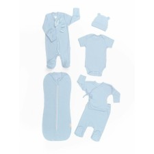 Set for discharge children's NewBorn growth 56-62 cm, blue color, 6 items