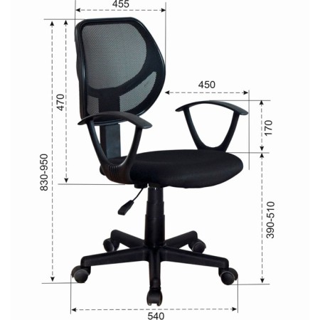 A chair for the operator Brabix Flip MG-305, TW fabric, black-5