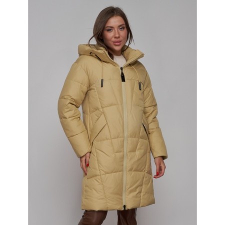 Coat insulated winter female, size 50, mustard color-8