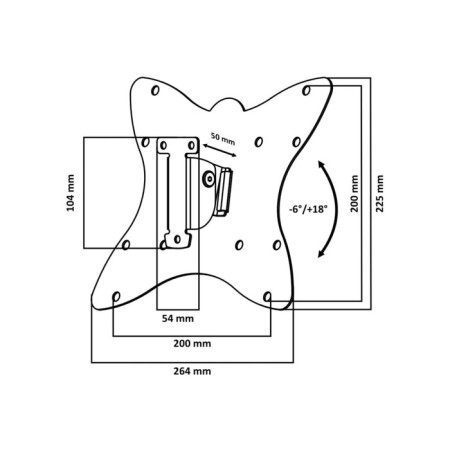 Le’ster LST-201.2, for TV, inclined, 10 "-55", 50 mm from the wall, black-1