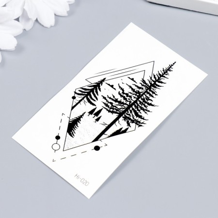 Tattoo on the body phosphorus "spruce forest" 10.5x6 cm-2