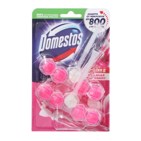 Block for purifying the toilet Domestos Power 5 Duo "Ice Magnolia", 2 pcs. 55 g