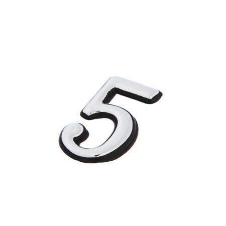 Door number "5", plastic, chromium color-1