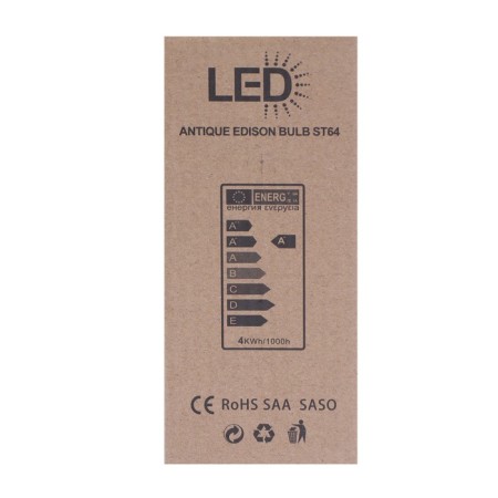 LED lamp "Retro", ST64, 6 W, E27, 630 lm, 2700 K, warm white, yellow-4