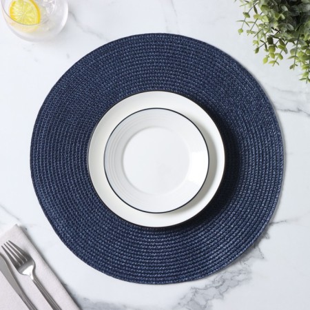 Serving napkin on the table "Loft", d = 38 cm, blue color-3