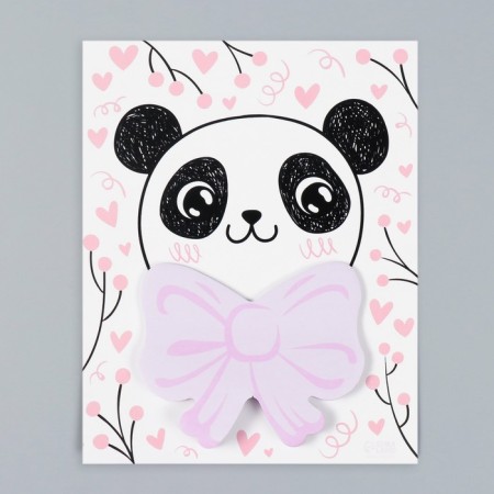 Magnet with a block "Panda with a bow" 12.5x15.7 cm-7