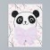 Magnet with a block "Panda with a bow" 12.5x15.7 cm