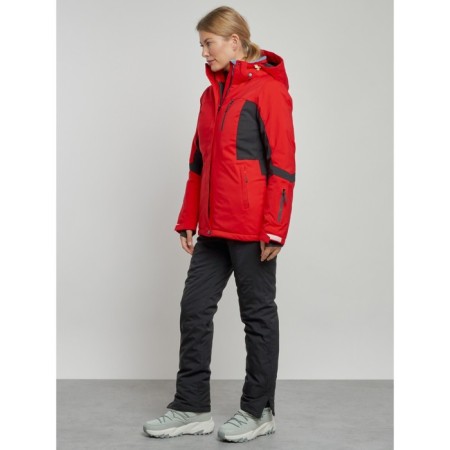 Ski costume female winter, size 46, red color-1