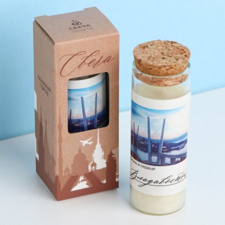 Candle in the flask "Vladivostok", 8 x 3 cm-1