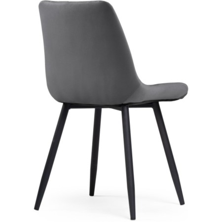 Chairs on the metal frame Chelsea Metal/velor, black/dark gray 50x60x80 cm-3