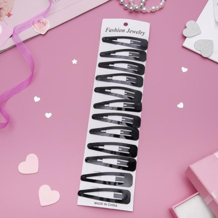 Invisible hair "Classic style" (set 12 pcs) black-1