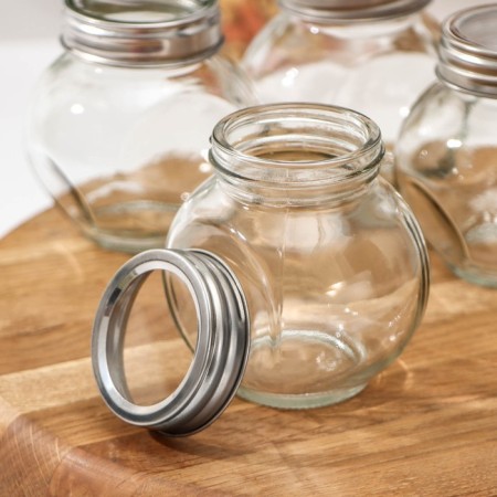 A set of glass cans for bulk products "Classic", 200 ml, 4 pcs-2