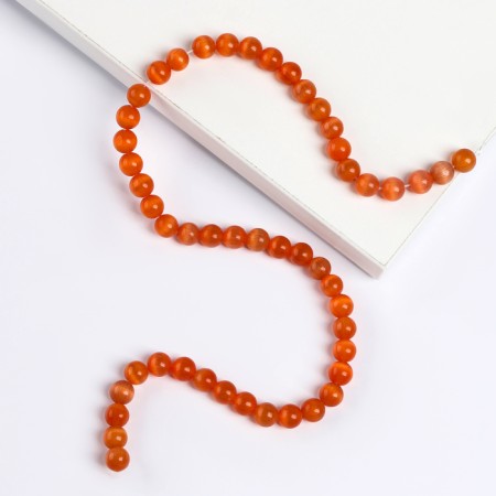 Beads made of natural stone "Cat Eye" set of 50 pcs., 1 pc. - 8 mm, orange-2