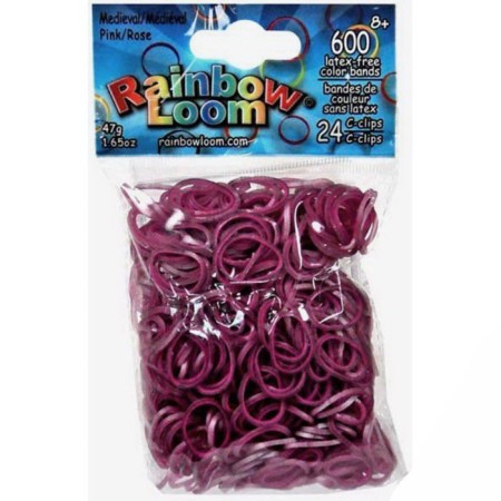 Rainbow loom bracelet rubber bands, Middle Ages, pink collection
