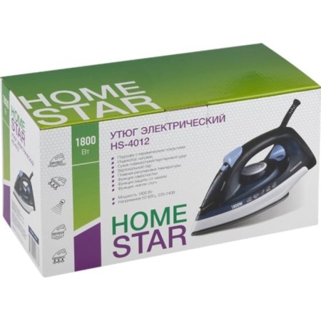 Iron Homestar HS-4012, 1800 watts, Teflon sole, 190 ml, blue-3