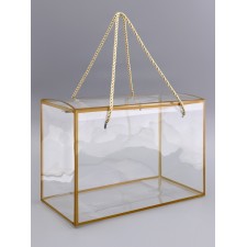 PET box with handles, gold, 30 x 15 x 20 cm