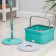 Mop with spin and bucket, microfiber nozzle, compact