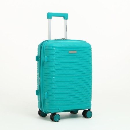 Small suitcase 20 "On a zipper, code lock, 4 wheels, turquoise color-1