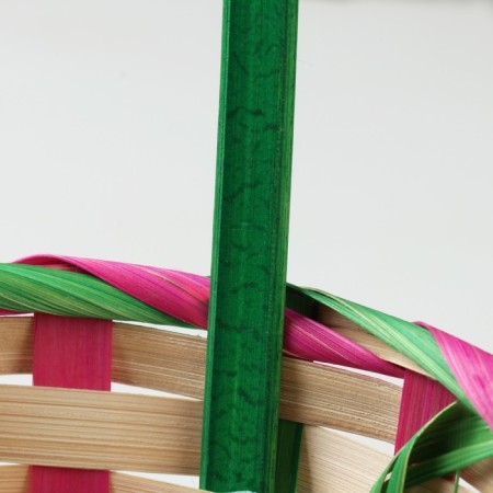 Wicker basket, d25 x 18 x 10/45 cm, white, bamboo-3