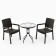 Set of garden furniture: 2 chairs + table, brown