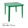 Square table, 80x80x74 cm, green color