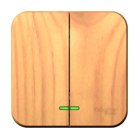 SE BLANCA switch, 10 A, 2 keys, IP20, overhead, backlight, ash, Blnva105115