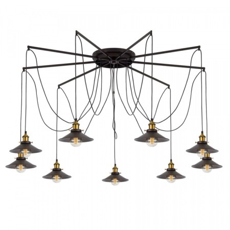 Suspended Citilux “Edison” CL451291, 150x150x235 cm, 9x75W, e27, black color-6
