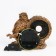 Table hours "Fireplaces. Smart Eagle owl", discrete move, 14 x 6.5 x 11.5 cm