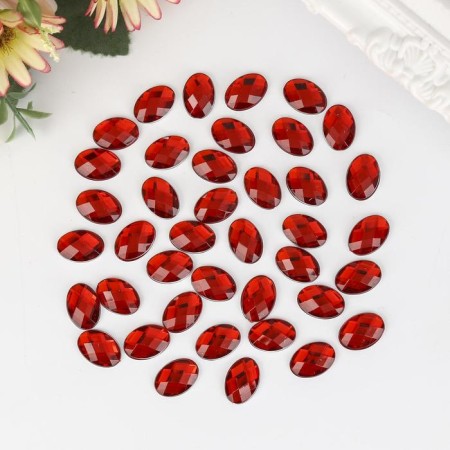 Decor for creativity Plastic "Rhil Obv. Red" set 34 pcs 1.2x1.4 cm
