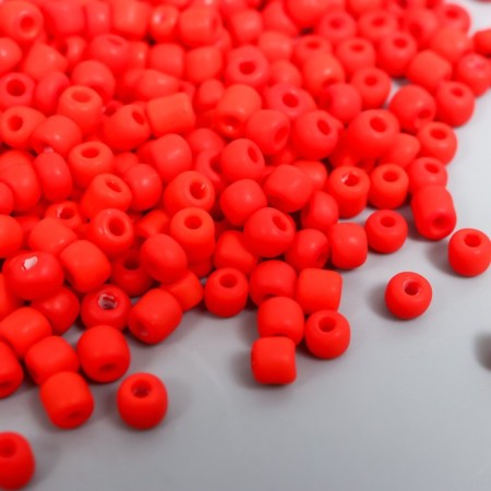 Glass beads 6/0 "matte. Red Chestan" 30 g-1