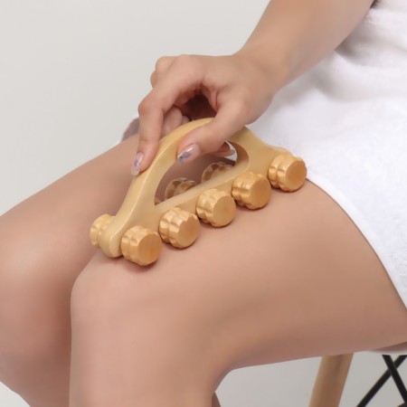 Massage "Caterpillar", 18 × 5.5 × 8 cm, 10 wheels, wooden-3